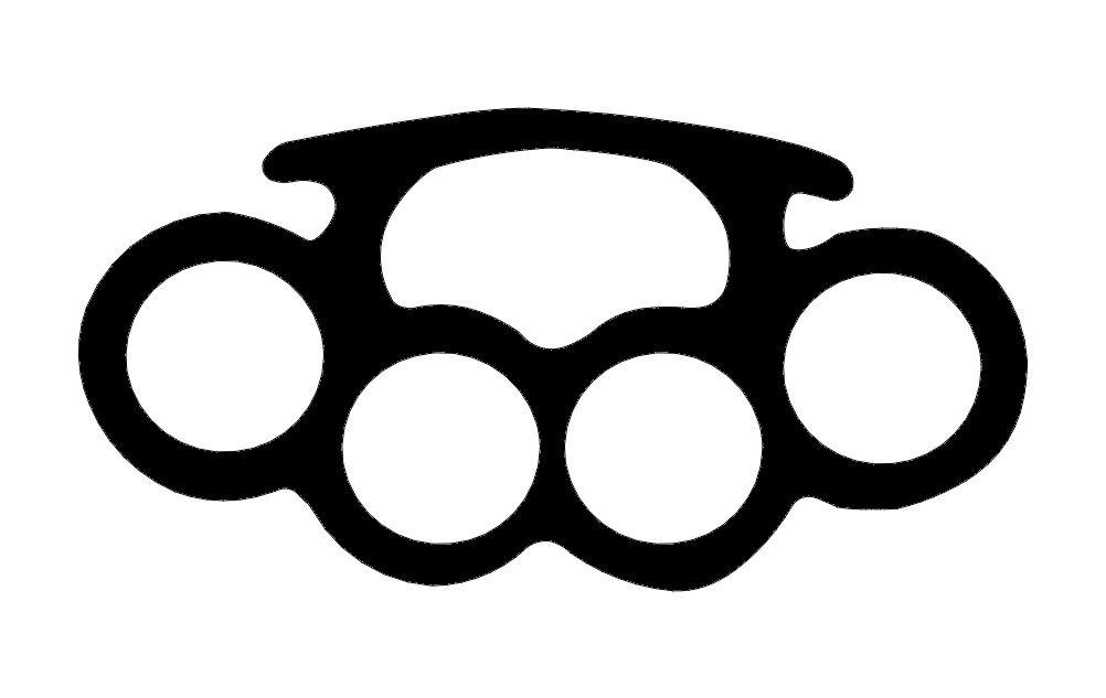 طرح پنجه بوکس شماره ۳ مناسب برای استفاده در دستگاه های cnc چوب و cnc لیزر - brass knuckles 3 dxf file