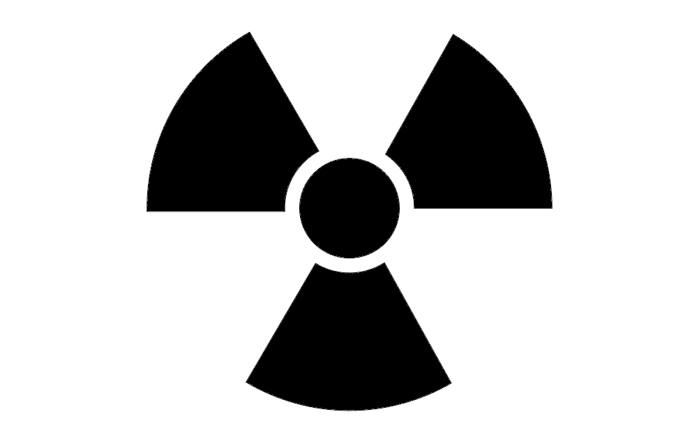 طرح نماد تابش مناسب برای استفاده در دستگاه های cnc چوب و cnc لیزر - radiation symbol dxf file