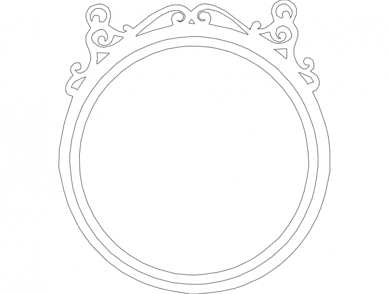 طرح قاب آینه گرد مناسب برای استفاده در دستگاه های cnc چوب و cnc لیزر - mirror frame round dxf file