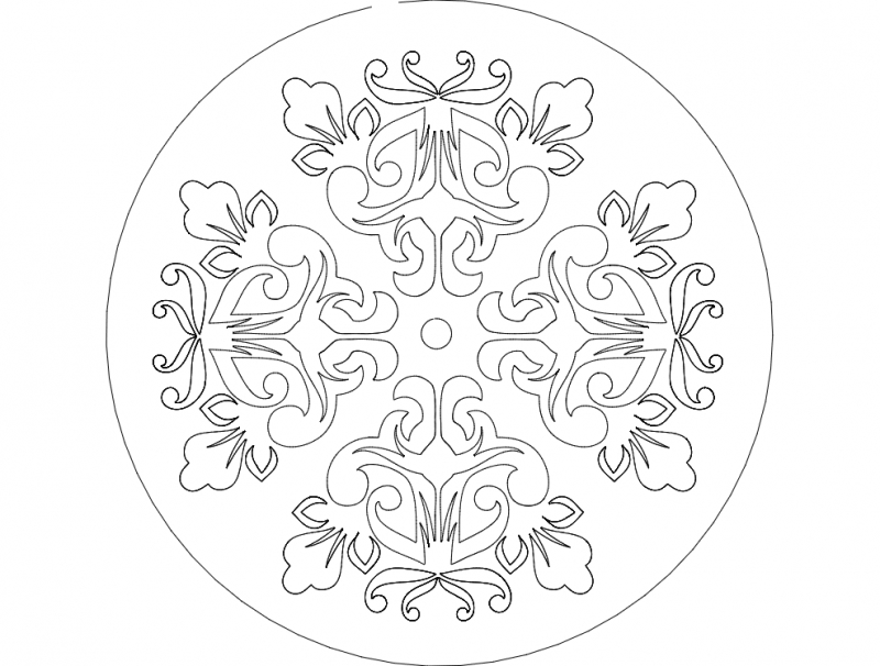 طرح ماندالا (چرخ هستی) شماره ۸ مناسب برای استفاده در دستگاه های cnc چوب و cnc لیزر - mandala 8 dxf file