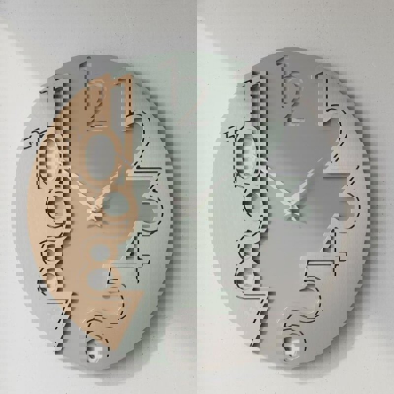 طرح ساعت دیواری چوبی مدرن مناسب برای استفاده در دستگاه های cnc چوب و cnc لیزر - laser cut modern wooden wall clock