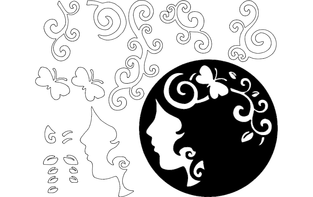 طرح تزیینات هنری مناسب برای استفاده در دستگاه های cnc چوب و cnc لیزر - art decoration dxf file