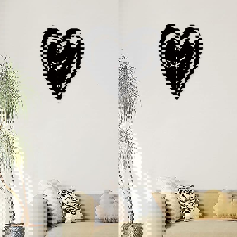 طرح ساعت دیواری طرح قلب ، دکوری دیواری مناسب برای استفاده در دستگاه های cnc چوب و cnc لیزر - laser cut heart wall clock wall hanging decor
