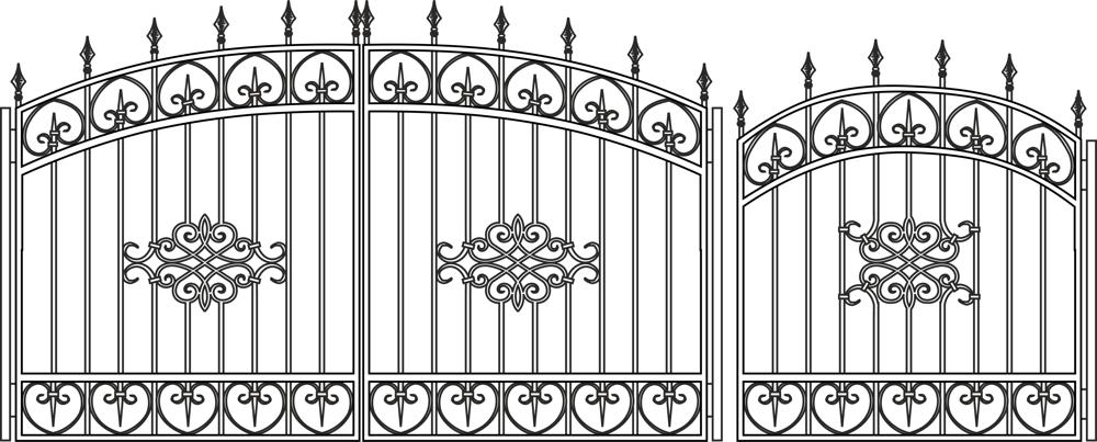 طرح وکتور دروازه های فرفورژه مناسب برای استفاده در دستگاه های cnc چوب و cnc لیزر - forged gates sketch vector cdr file