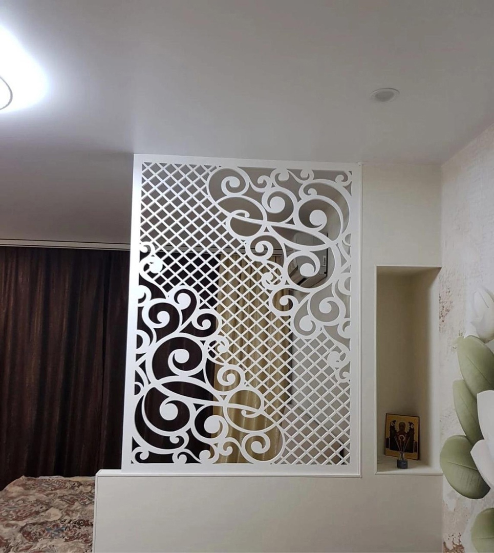طرح پارتیشن تزئینی اتاق مناسب برای استفاده در دستگاه های cnc چوب و cnc لیزر - laser cut decorative room divider dxf file