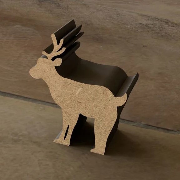 طرح گوزن شمالی میپل مناسب برای استفاده در دستگاه های cnc چوب و cnc لیزر - laser cut meeple reindeer cdr file