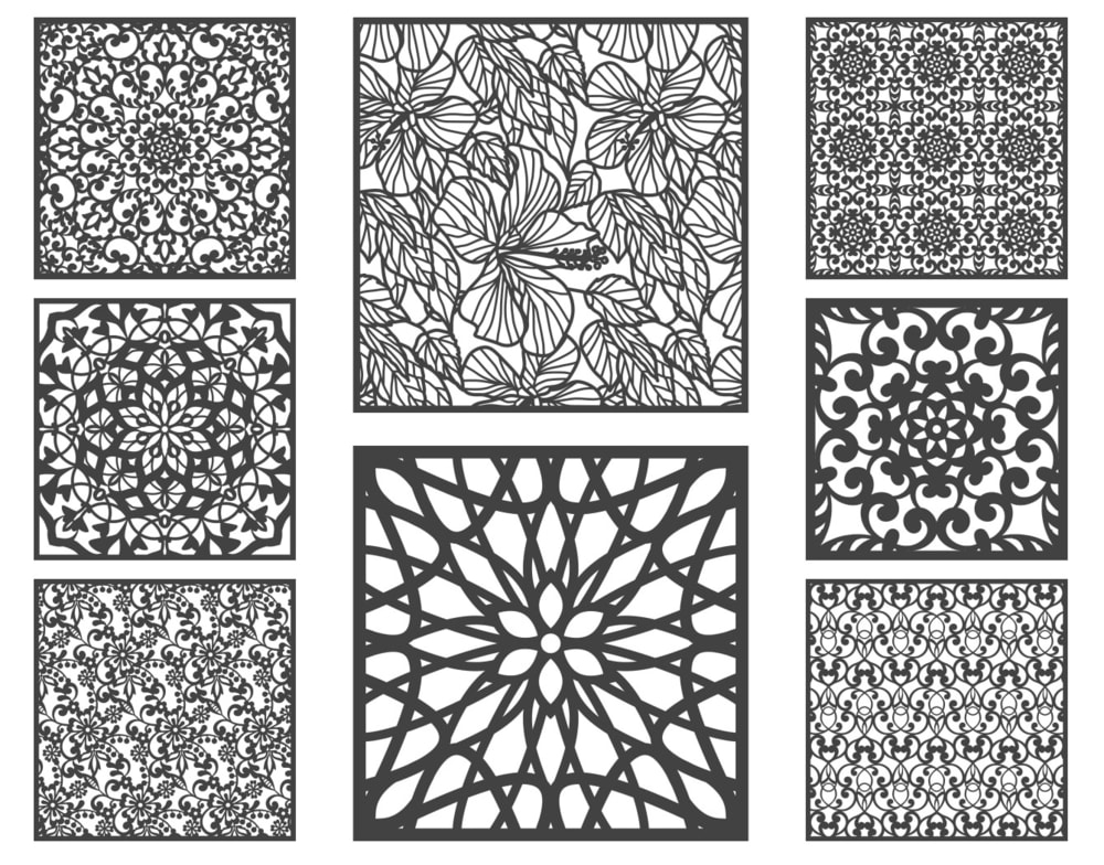 طرح‌های پنل‌های تزئینی، مناسب برای استفاده در دستگاه های cnc چوب و cnc لیزر - decorative panels patterns cdr file