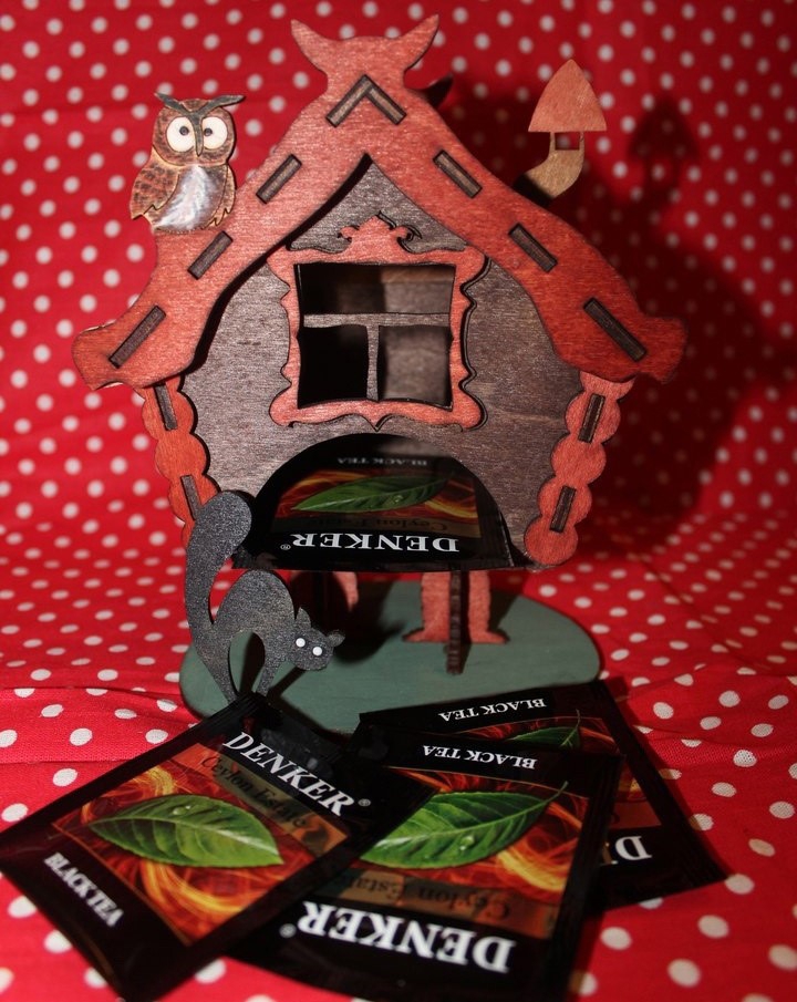 طرح چایخانه بابا یاگا مناسب برای استفاده در دستگاه های cnc چوب و cnc لیزر - laser cut baba yaga hut tea house cdr file