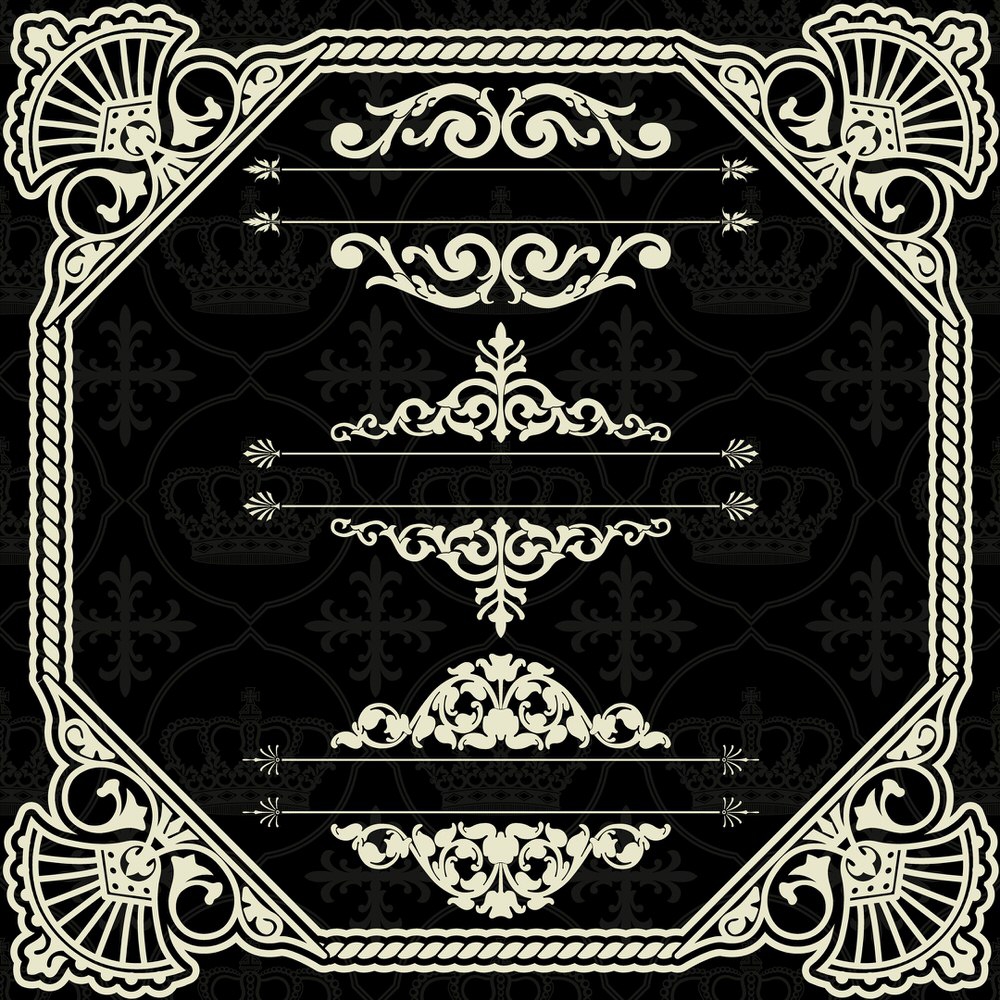 طرح قاب حاشیه هنری با زیورآلات مناسب برای استفاده در دستگاه های cnc چوب و cnc لیزر - art border frame with ornaments eps file