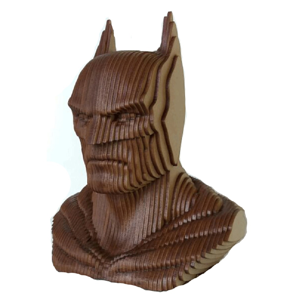 طرح مجسمه چوبی بتمن مناسب برای استفاده در دستگاه های cnc چوب و cnc لیزر - laser cut batman head sculpture wooden art dxf file