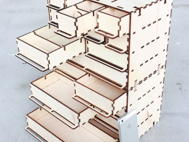 طرح کابینت چند منظوره مناسب برای استفاده در دستگاه های cnc چوب و cnc لیزر - laser cut multipurpose storage cabinet cdr file