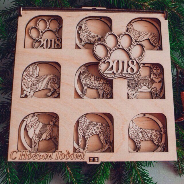 طرح جعبه اسباب بازی کریسمس مناسب برای استفاده در دستگاه های cnc چوب و cnc لیزر - laser cut christmas toy box cdr file