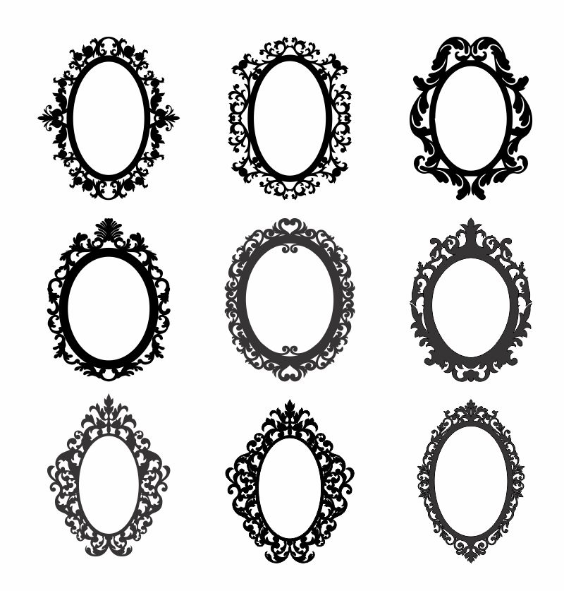 طرح قاب آینه مناسب برای استفاده در دستگاه های cnc چوب و cnc لیزر - mirror frames cdr file