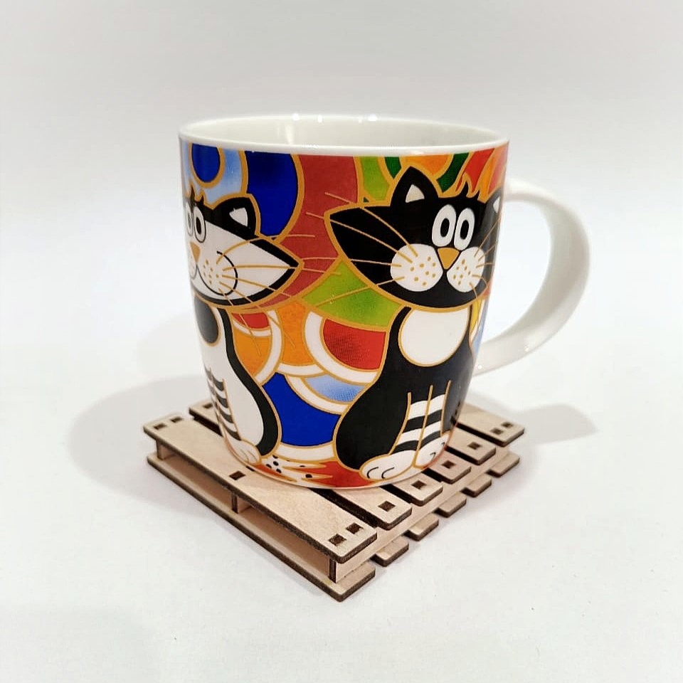 طرح زیرلیوانی چوبی با پالت چوبی مناسب برای استفاده در دستگاه های cnc چوب و cnc لیزر - laser cut wooden mini pallet coasters cdr file