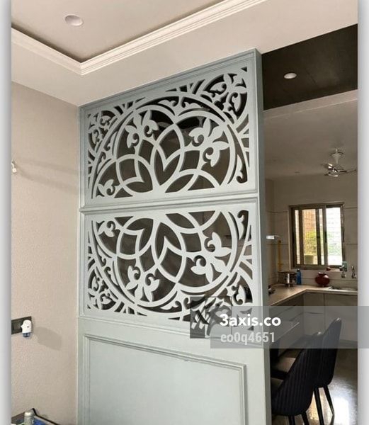 طرح دیوار پارتیشن اتاق نشیمن مناسب برای استفاده در دستگاه های cnc چوب و cnc لیزر - laser cut living room partition wall design svg file