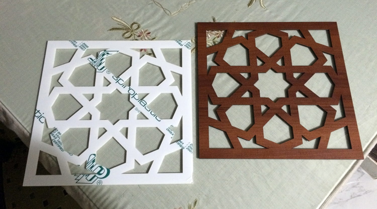 طرح چوب اسلامی مناسب برای استفاده در دستگاه های cnc چوب و cnc لیزر - laser cut islamic wood pattern panel dxf file