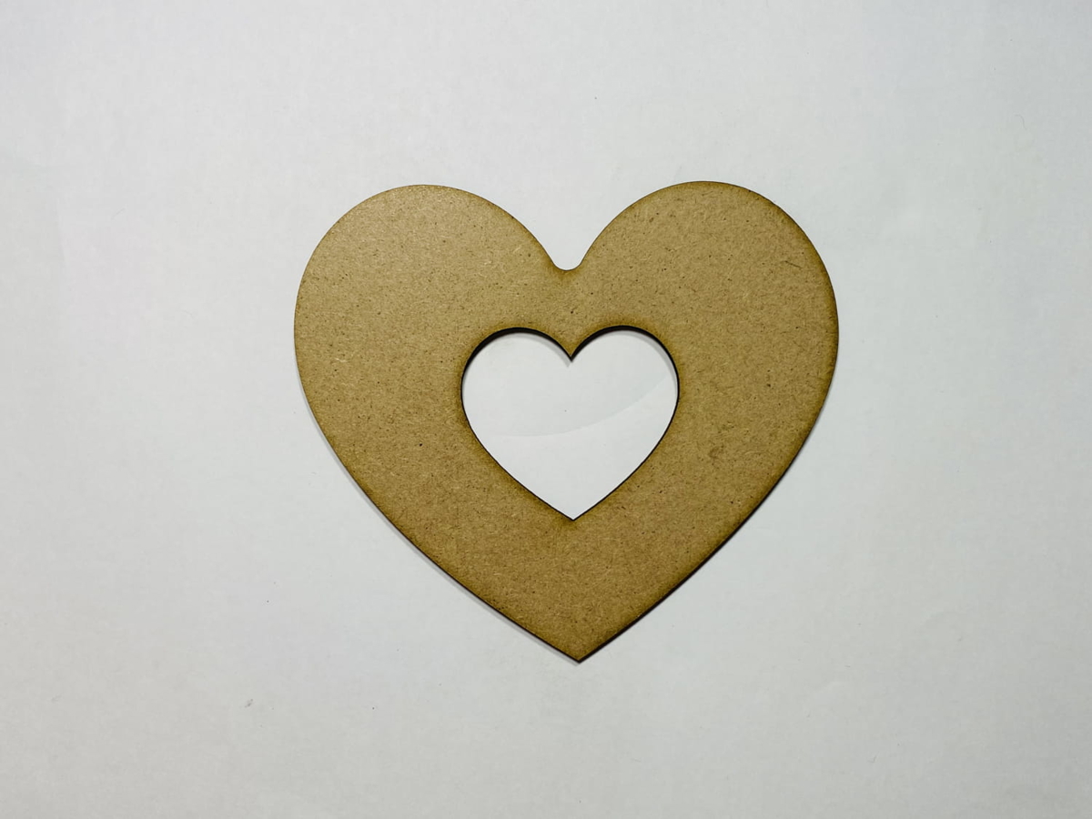 طرح قلب چوبی ناتمام مناسب برای استفاده در دستگاه های cnc چوب و cnc لیزر - laser cut heart cutout unfinished wooden shape cdr file