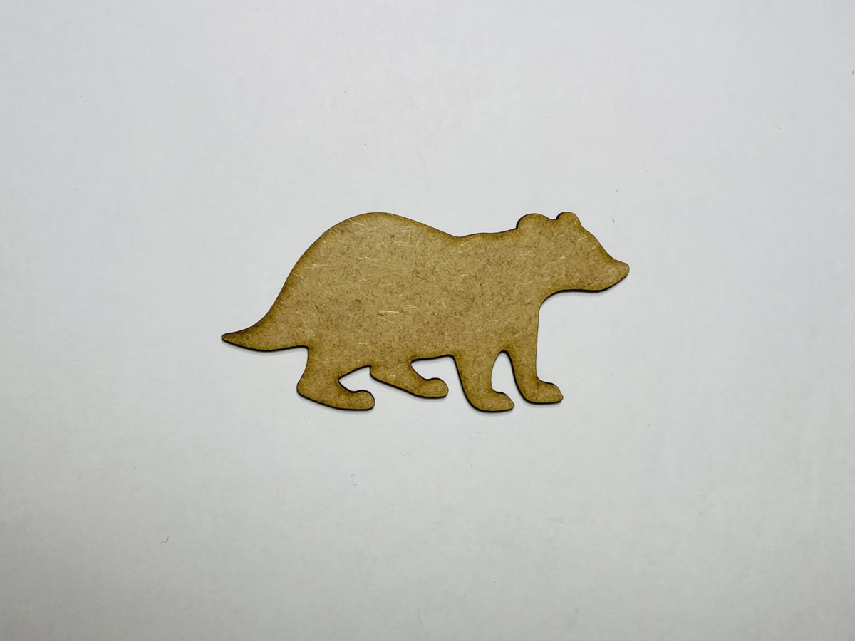 طرح گورکن چوبی ناتمام مناسب برای استفاده در دستگاه های cnc چوب و cnc لیزر - laser cut badger cutout unfinished wooden shape cdr file