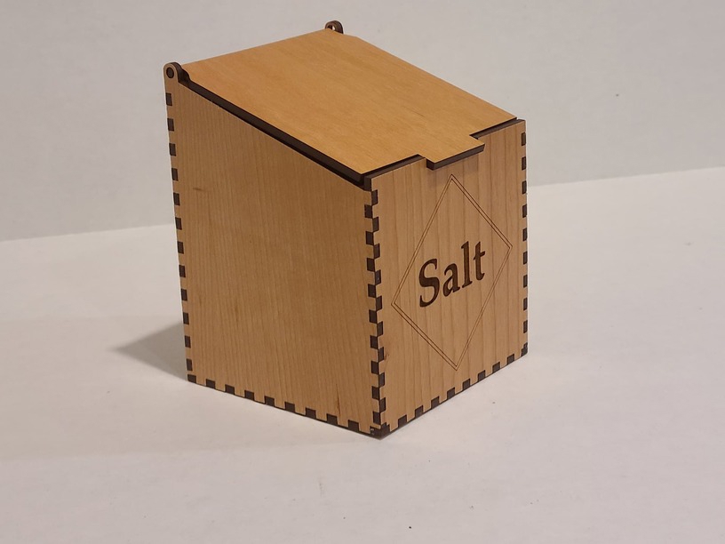 طرح جعبه نمک مناسب برای استفاده در دستگاه های cnc چوب و cnc لیزر - laser cut salt box svg file