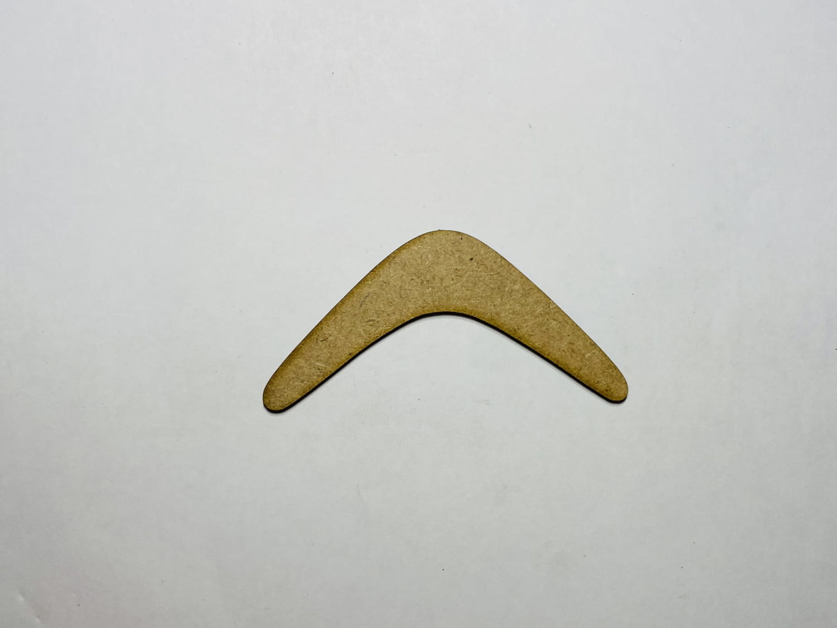 طرح برش چوب بومرنگ با لیزر، ناتمام برای کاردستی مناسب برای استفاده در دستگاه های cnc چوب و cnc لیزر - laser cut boomerang wood cutout unfinished craft cdr file