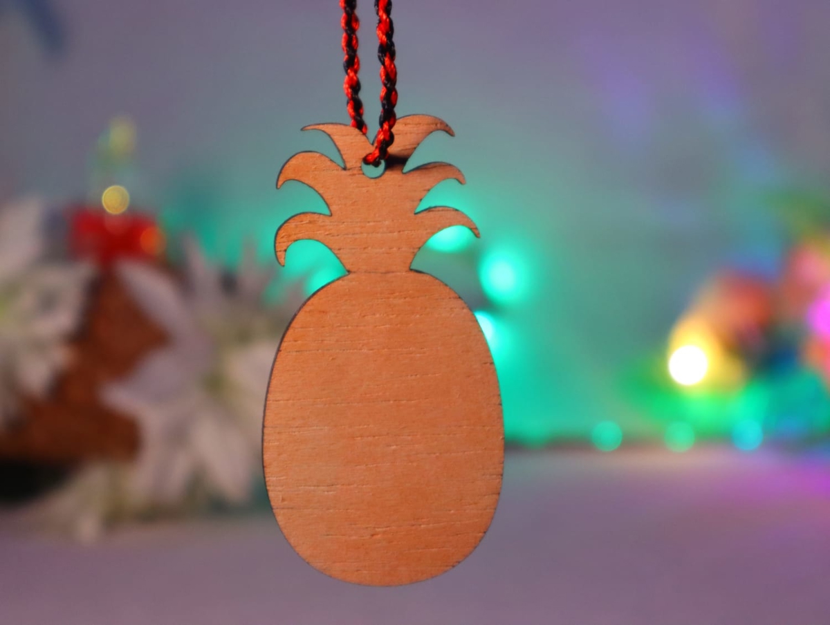 طرح آناناس طرح کریسمس مناسب برای استفاده در دستگاه های cnc چوب و cnc لیزر - laser cut pineapple christmas ornament cdr file