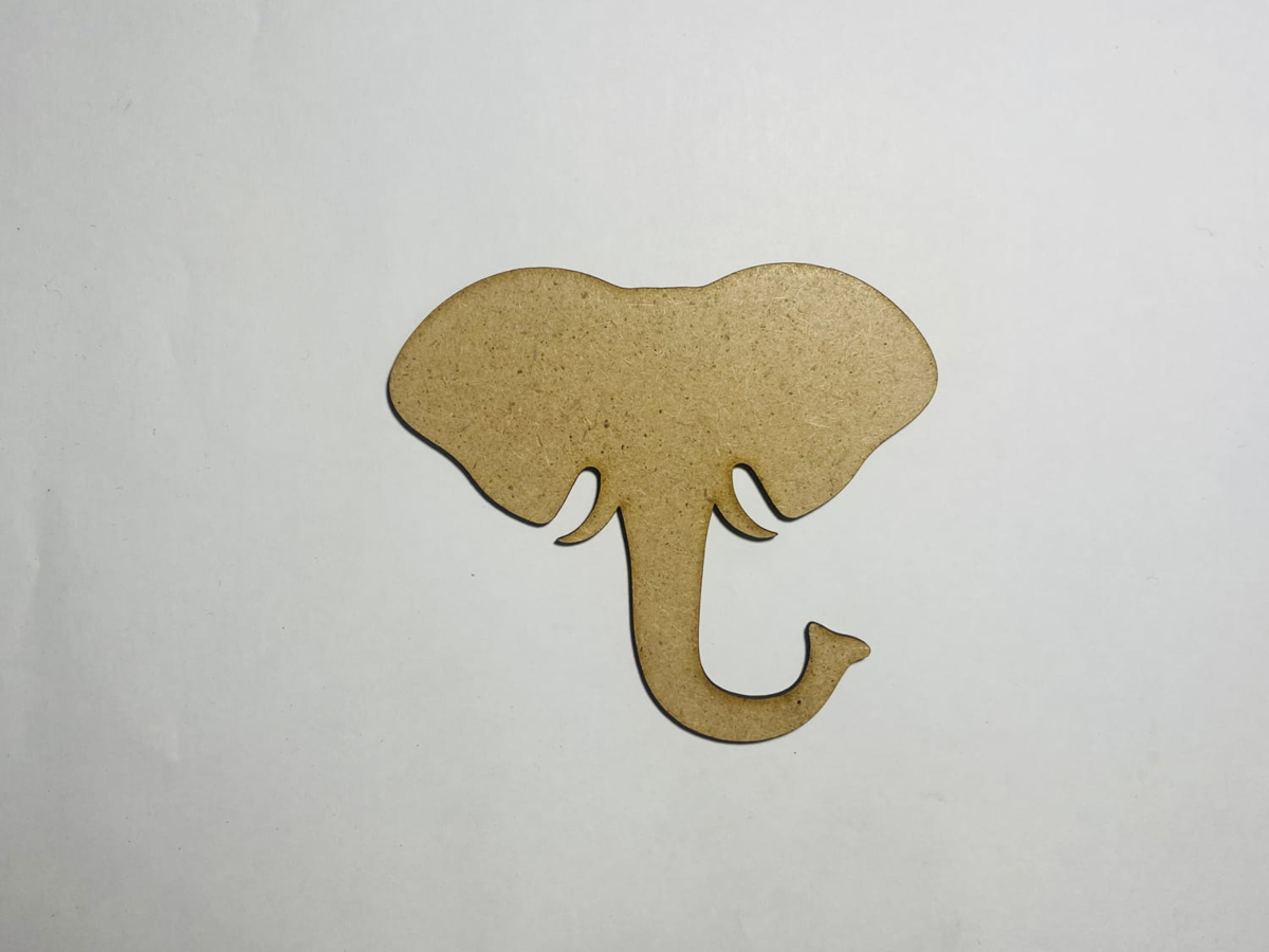 طرح سر فیل چوبی طرح فیل چوبی ناتمام مناسب برای استفاده در دستگاه های cnc چوب و cnc لیزر - laser cut wooden elephant head cutout unfinished wood elephant head shape cdr file