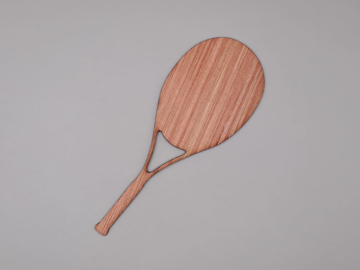 طرح راکت تنیس طرح چوب خام مناسب برای استفاده در دستگاه های cnc چوب و cnc لیزر - laser cut tennis racket shape unfinished wood craft cutout cdr file
