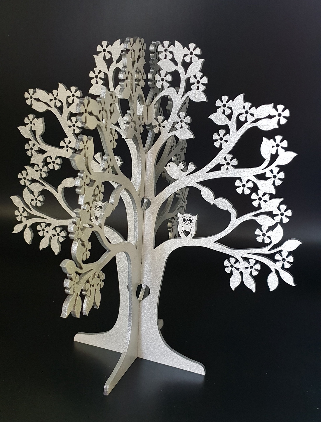 طرح جا جواهری طرح درخت مناسب برای استفاده در دستگاه های cnc چوب و cnc لیزر - laser cut decor tree jewelry stand cdr file