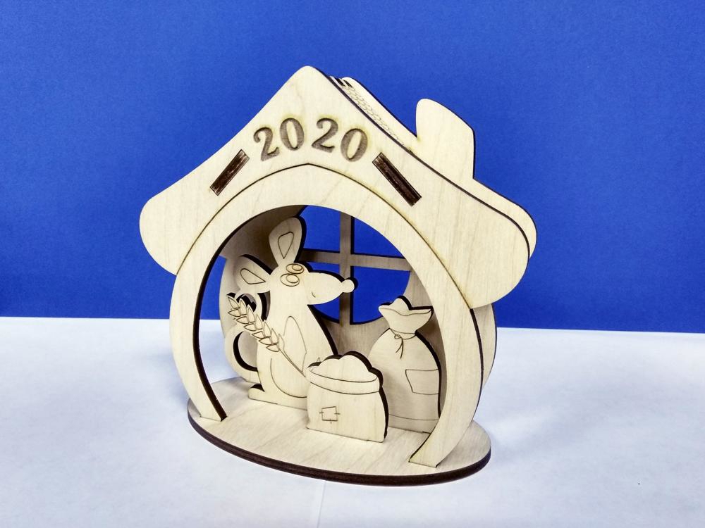 طرح خانه با ماوس ۲۰۲۰ مناسب برای استفاده در دستگاه های cnc چوب و cnc لیزر - laser cut layout house with mouse 2020 cdr file
