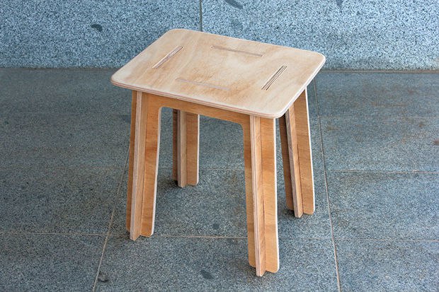 طرح فایل eps و ai چهارپایه چوبی مناسب برای استفاده در دستگاه های cnc چوب و cnc لیزر - laser cut wooden stool eps file