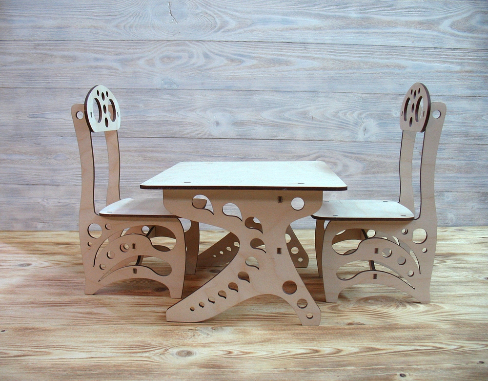 طرح صندلی و میز مدرسه مناسب برای استفاده در دستگاه های cnc چوب و cnc لیزر - laser cut chair and school desk cdr file