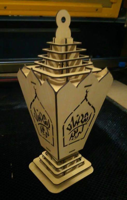 طرح فانوس ماه رمضان مناسب برای استفاده در دستگاه های cnc چوب و cnc لیزر - ramadan lantern laser cutting template cdr file