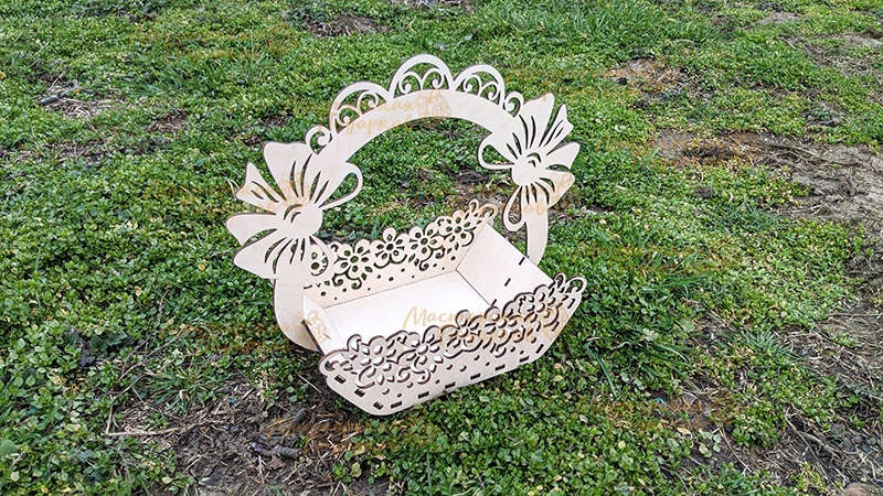 طرح سبد عید پاک تزئینی مناسب برای استفاده در دستگاه های cnc چوب و cnc لیزر - laser cut decorative easter basket cdr file