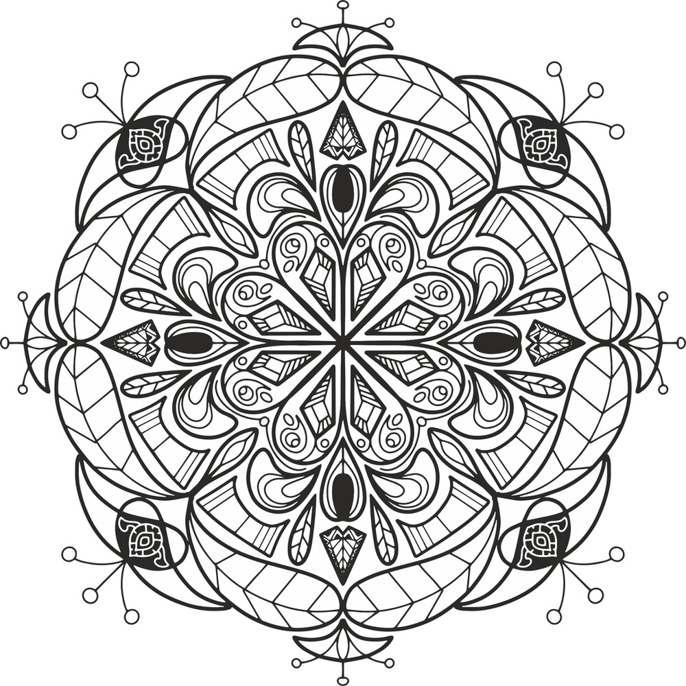 طرح ماندالا (چرخ هستی)ی گلدار مناسب برای استفاده در دستگاه های cnc چوب و cnc لیزر - floral mandala design cdr file