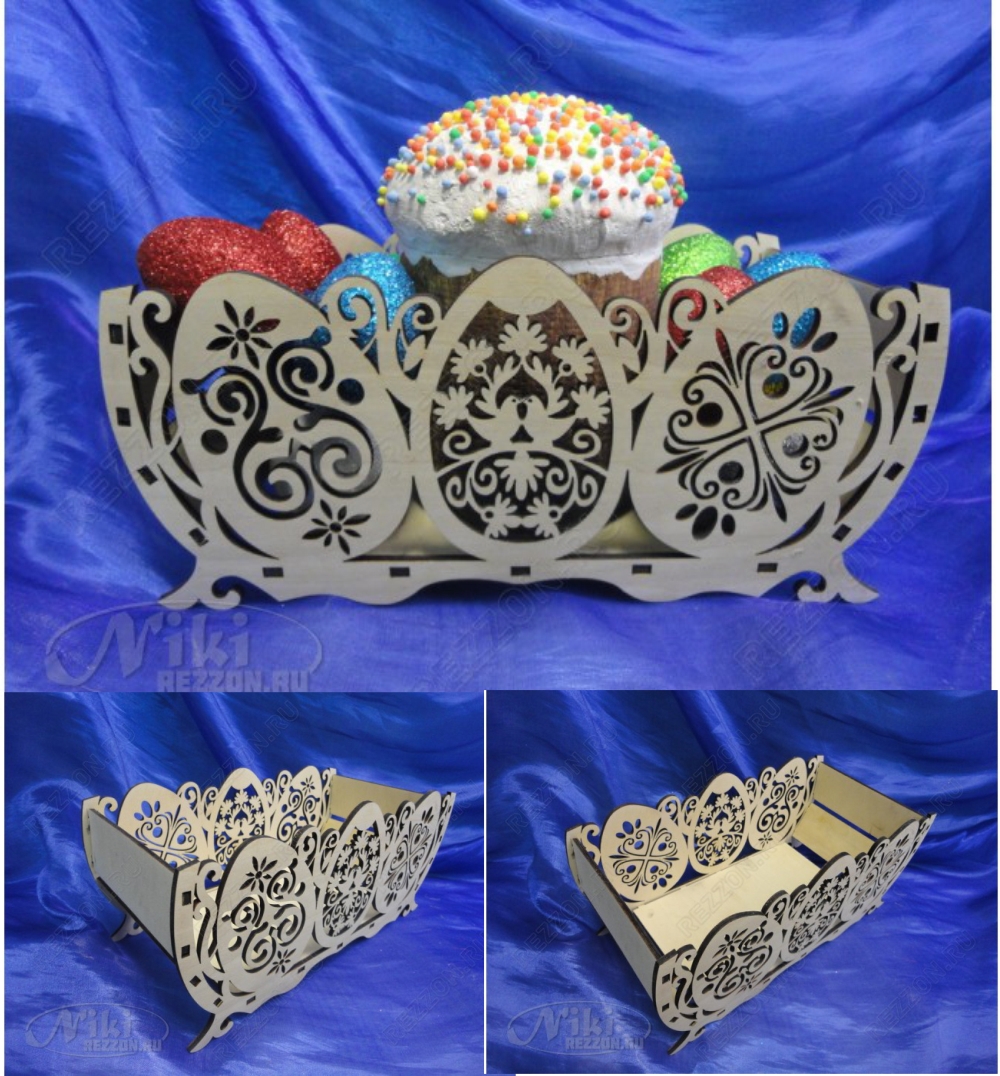 طرح سبد عید پاک تخته سه لا مناسب برای استفاده در دستگاه های cnc چوب و cnc لیزر - laser cut easter basket plywood cdr file