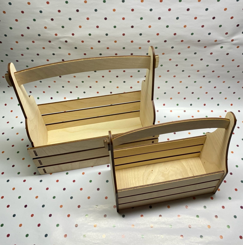 طرح جعبه سبد گل مناسب برای استفاده در دستگاه های cnc چوب و cnc لیزر - laser cut flower basket box cdr file