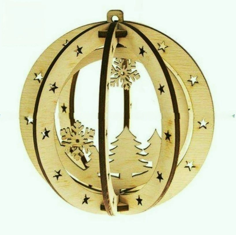 طرح عروسک کریسمس مناسب برای استفاده در دستگاه های cnc چوب و cnc لیزر - laser cut new year bauble cdr file