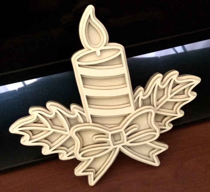 طرح شمع چندلایه مناسب برای استفاده در دستگاه های cnc چوب و cnc لیزر - laser cut candle multilayer decor cdr file