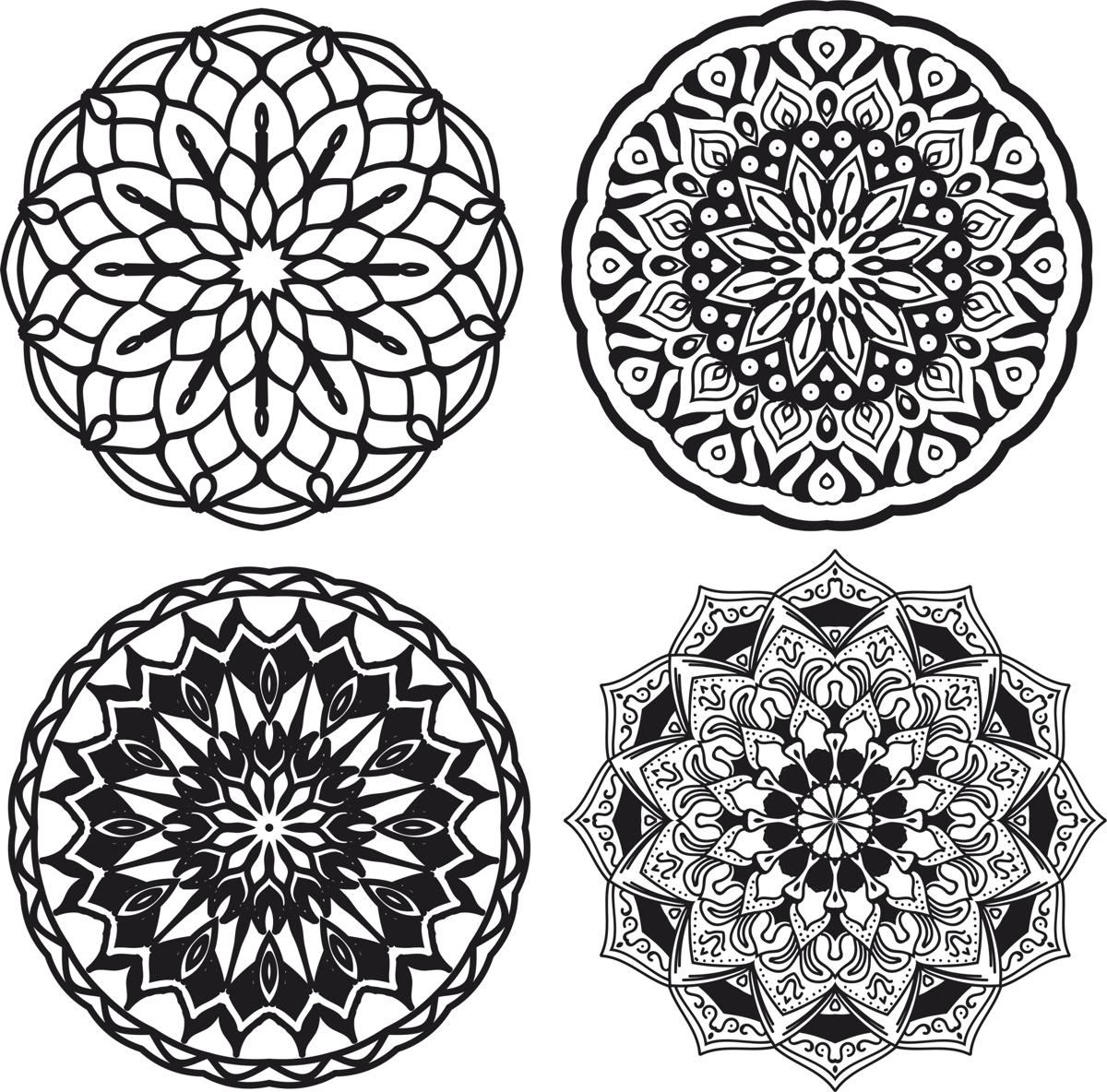 طرح مجموعه ماندالا (چرخ هستی)ها مناسب برای استفاده در دستگاه های cnc چوب و cnc لیزر - mandalas set cdr file