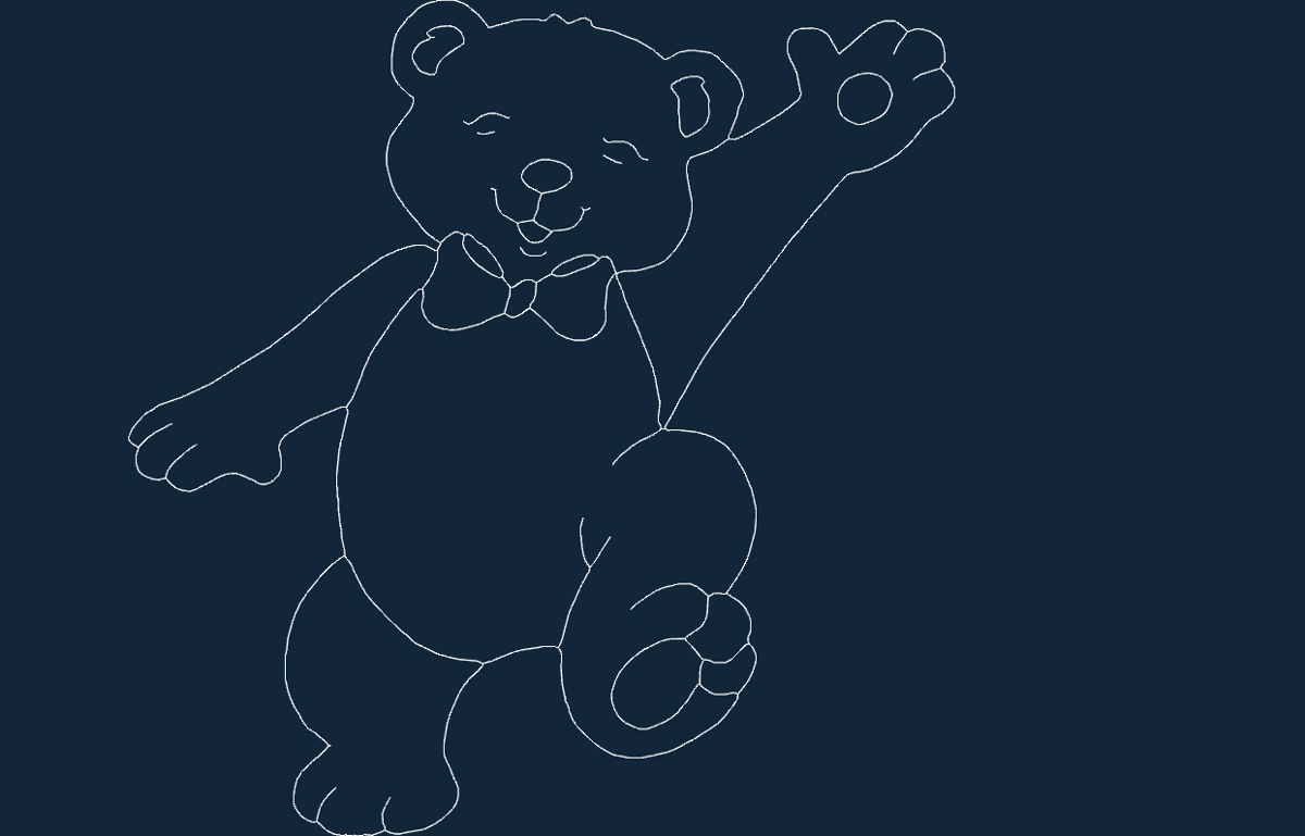 طرح تد رقصان مناسب برای استفاده در دستگاه های cnc چوب و cnc لیزر - dancing ted dxf file