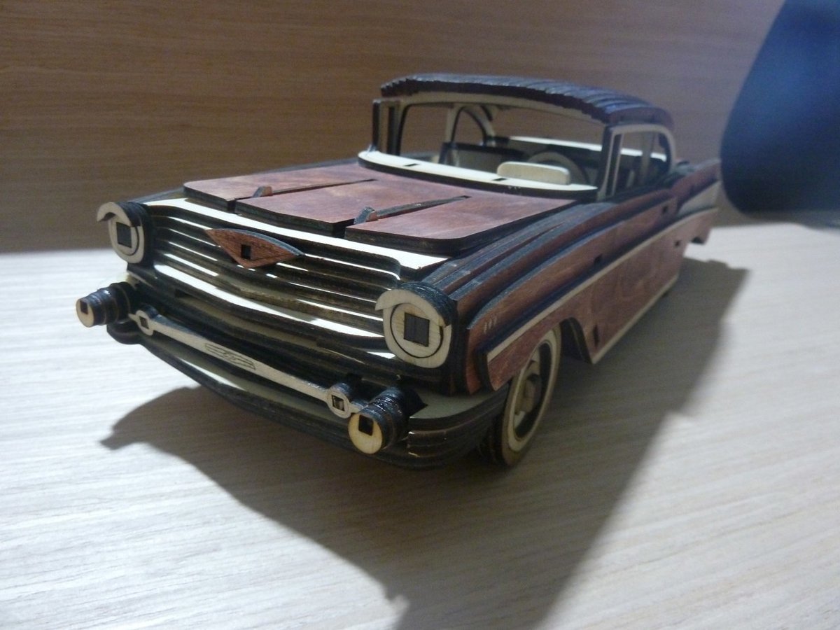طرح شورلت بل ایر ۱۹۵۷ مناسب برای استفاده در دستگاه های cnc چوب و cnc لیزر - laser cutting chevrolet bel air 1957 cdr file