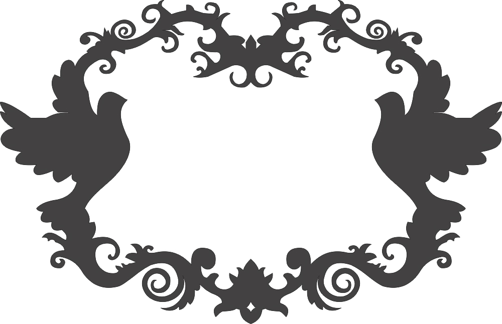 طرح قاب پرندگان تزئینی مناسب برای استفاده در دستگاه های cnc چوب و cnc لیزر - decor birds frame dxf file