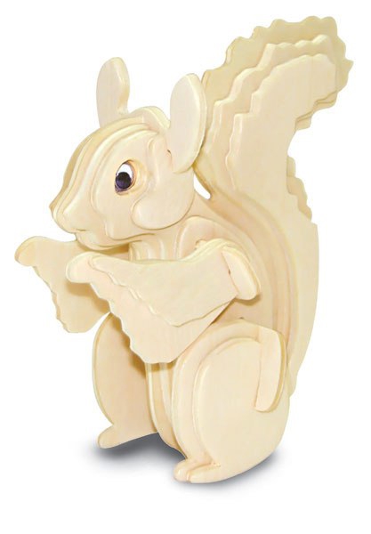 طرح پازل سه بعدی سنجاب مناسب برای استفاده در دستگاه های cnc چوب و cnc لیزر - squirrel 3d puzzle dxf file