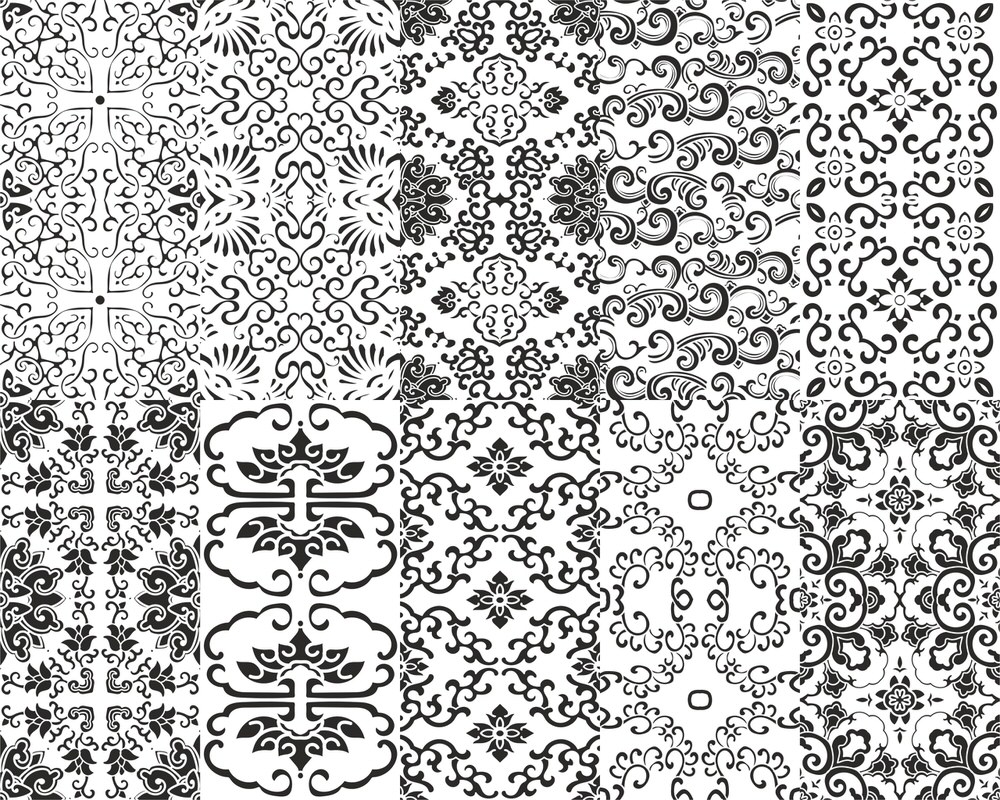 طرح مجموعه وکتور الگوهای چینی مناسب برای استفاده در دستگاه های cnc چوب و cnc لیزر - chinese patterns vector set cdr file