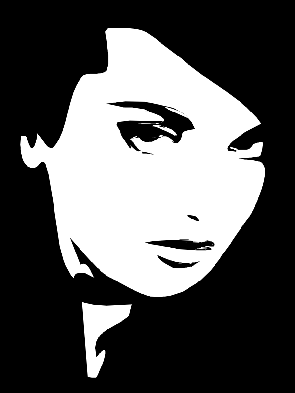 طرح فایل وکتور چهره زن سیاه و سفید مناسب برای استفاده در دستگاه های cnc چوب و cnc لیزر - woman face black and white vector cdr file