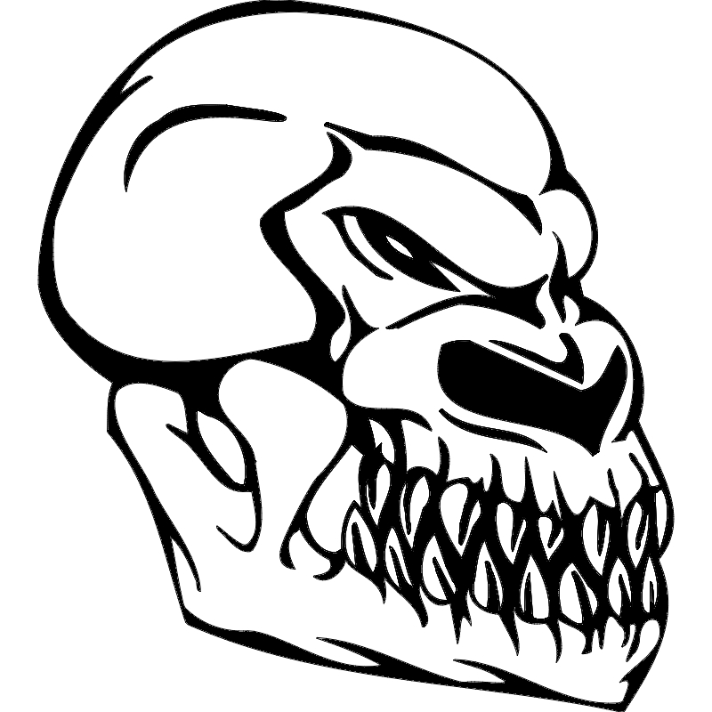 طرح جمجمه شماره 004 مناسب برای استفاده در دستگاه های cnc چوب و cnc لیزر - skull 004 dxf file