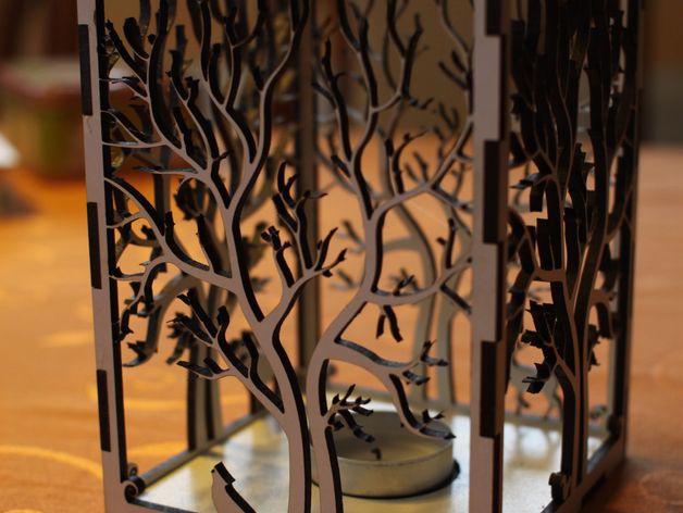 طرح جا شمعی چوبی مناسب برای استفاده در دستگاه های cnc چوب و cnc لیزر - wooden candle holder laser cut dxf file