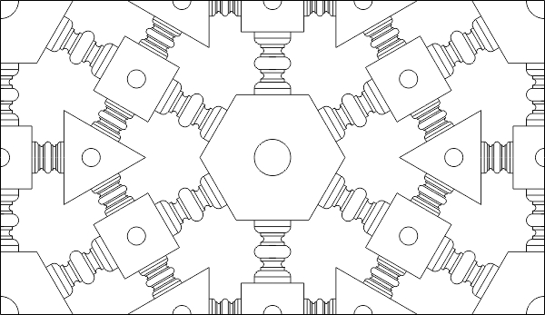 طرح فایل dwg طرح هندسی عربی مناسب برای استفاده در دستگاه های cnc چوب و cnc لیزر - arabic geometric pattern dwg file