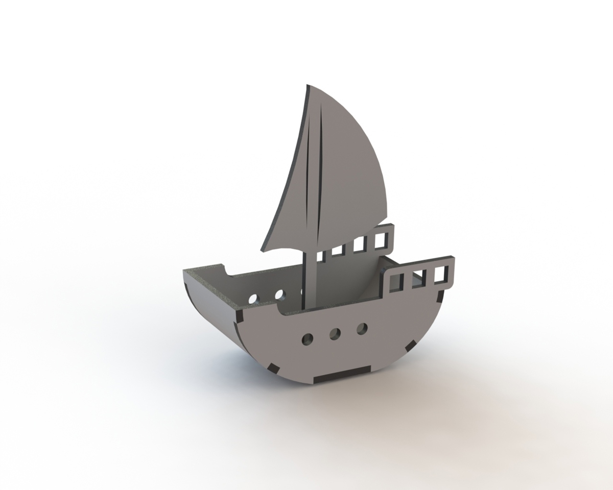 طرح کشتی بادبانی مناسب برای استفاده در دستگاه های cnc چوب و cnc لیزر - sailing ship laser cut cdr file