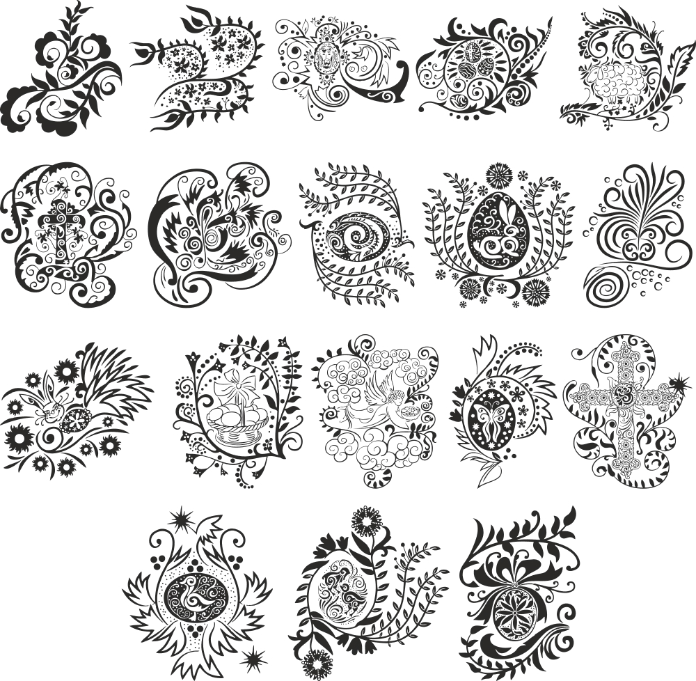 طرح وکتور عید پاک مناسب برای استفاده در دستگاه های cnc چوب و cnc لیزر - vector easter pattern cdr file